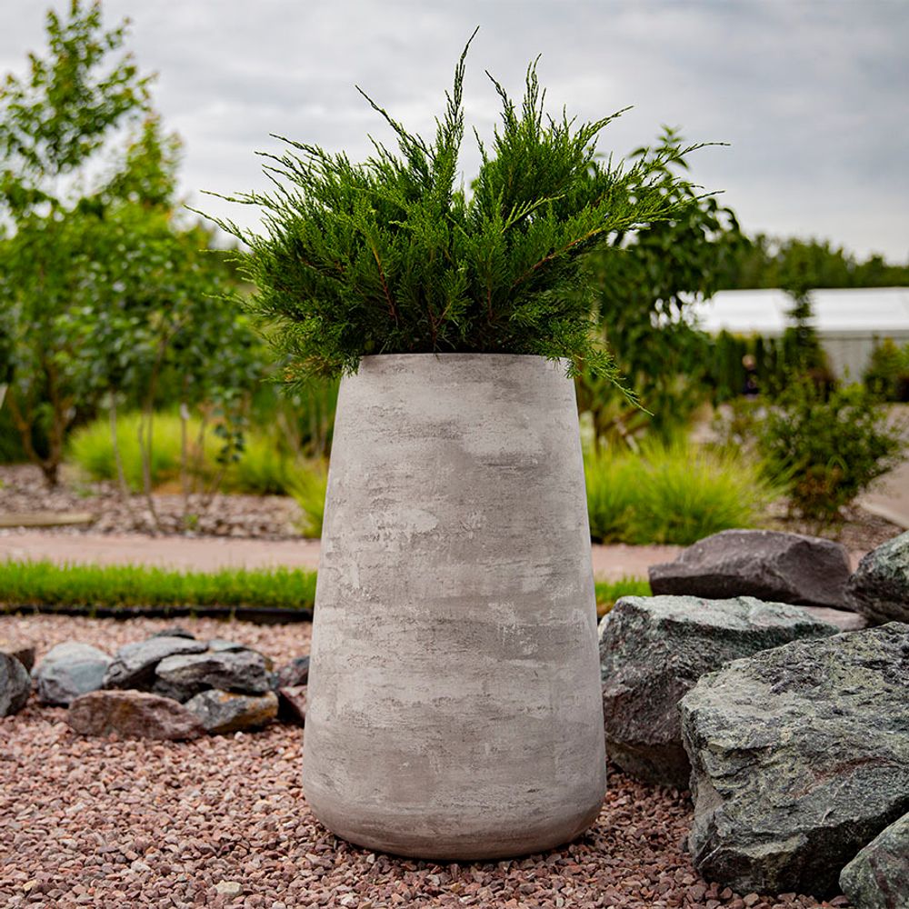 Кашпо CONE CONCRETE GREY LIGHT D60 H42