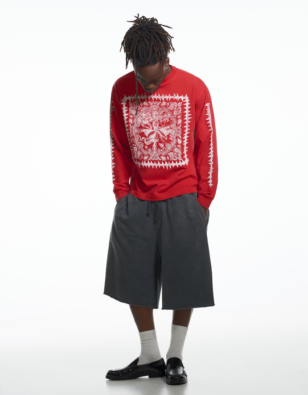 Мужской лонгслив с принтом ARIES X BERSHKA - BERSHKA