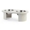 Миска двойная на подставке Плато серо-бежевого цвета из коллекции pets essential