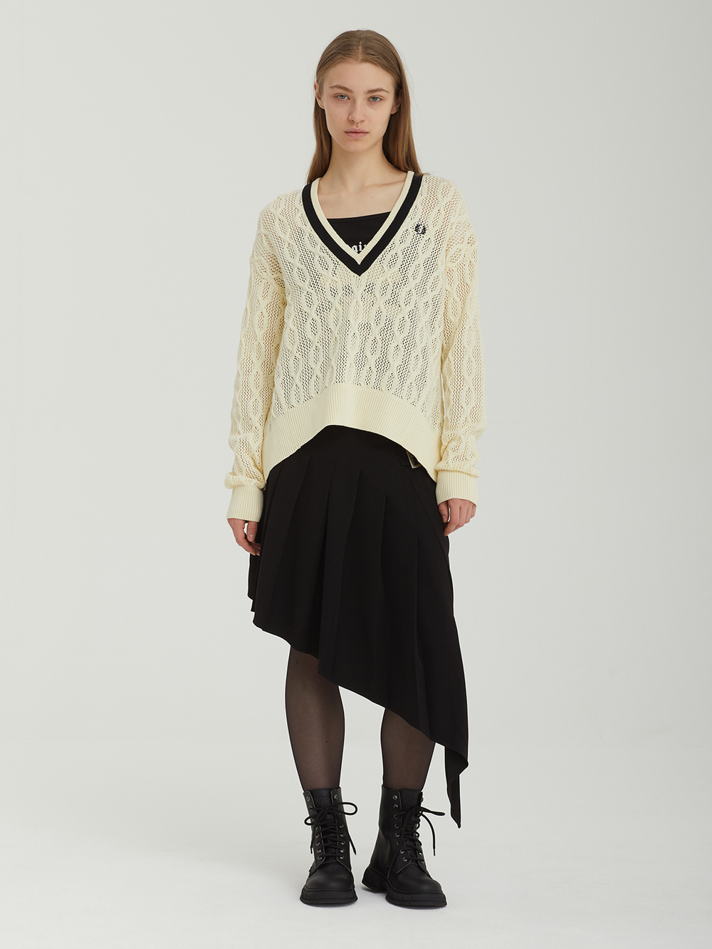 Женский Свитер Open-knit V-neck
