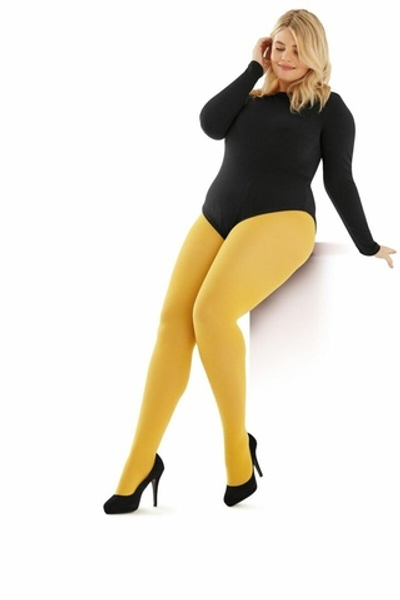 Плотные колготки Pretty Polly Curves Plush Opaque Tights (Размер: 3X) (Цвет: желтый)