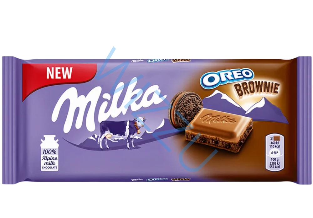 Шоколад молочный Milka Oreo Brownie с начинкой брауни Craffers, 100 г