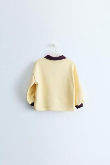 ZARA TIMELESS - ТОЛСТОВКА С КОНТРАСТНЫМ ВОРОТНИКОМ ПОЛО, БЕЖЕВЫЙ