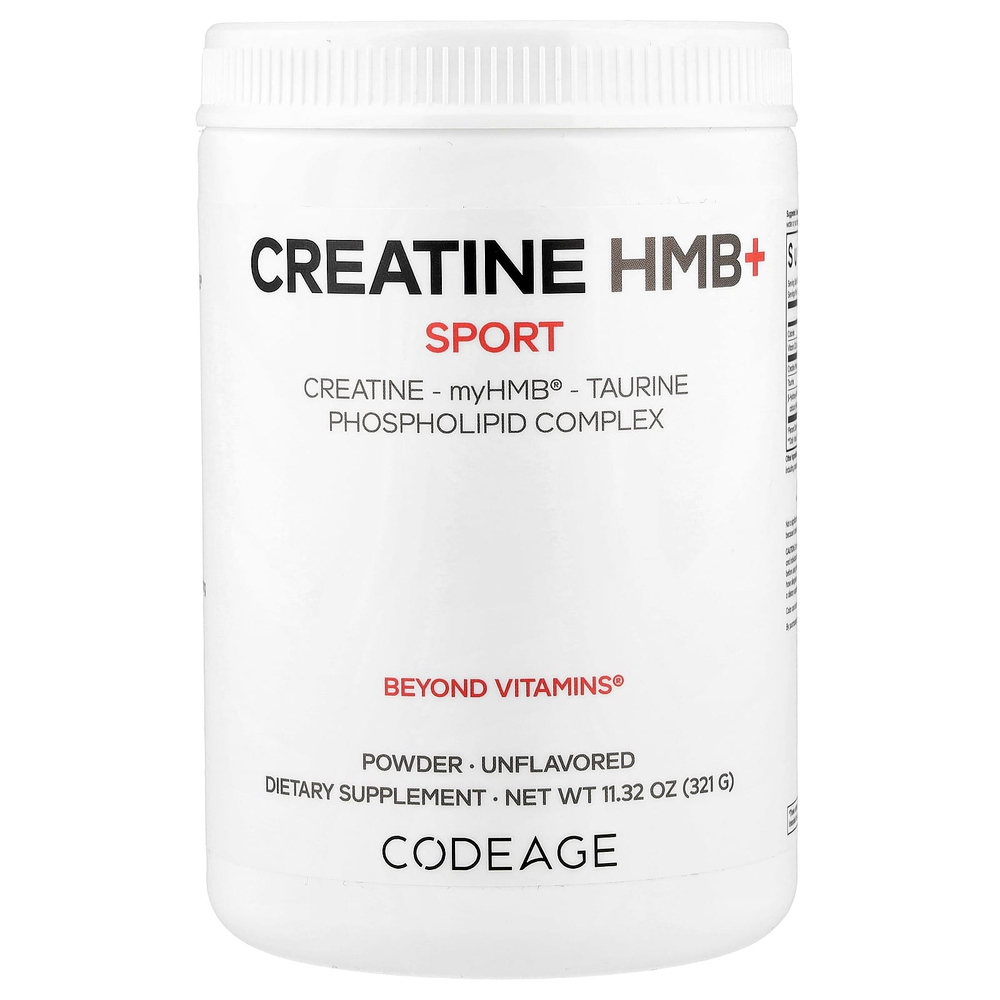 Codeage, Sport, креатин HMB+, без добавок, 321 г (11,32 унции)
