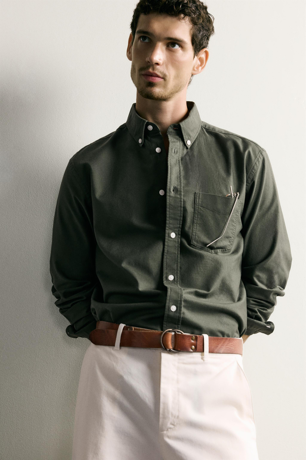 РУБАШКА REGULAR FIT ФАКТУРЫ ОКСФОРД — ZARA