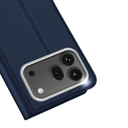 Чехол книжка из кожи синего цвета для Honor 600 и 600 Pro, серия Skin Pro Series от Dux Ducis