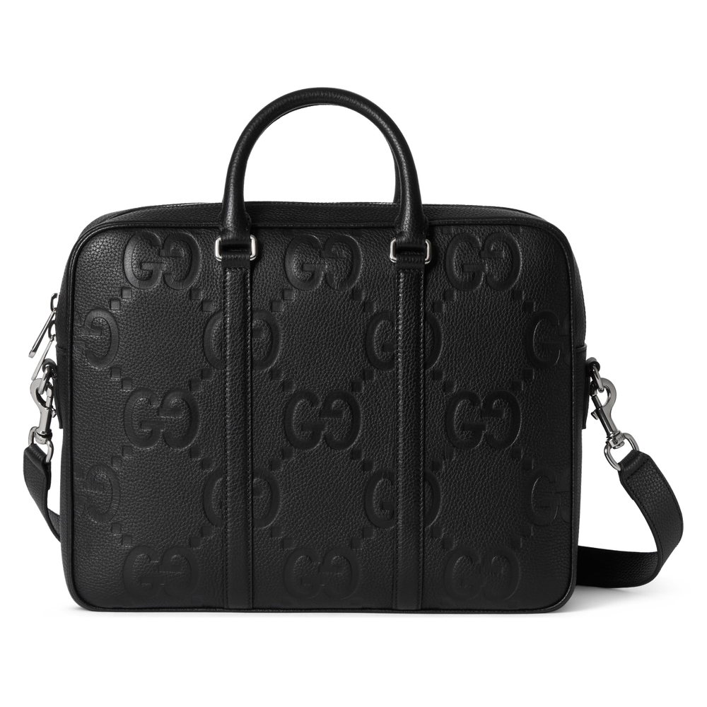 GUCCI Leather One Shoulder Crossbody Handheld Briefcase Large Men"s Black