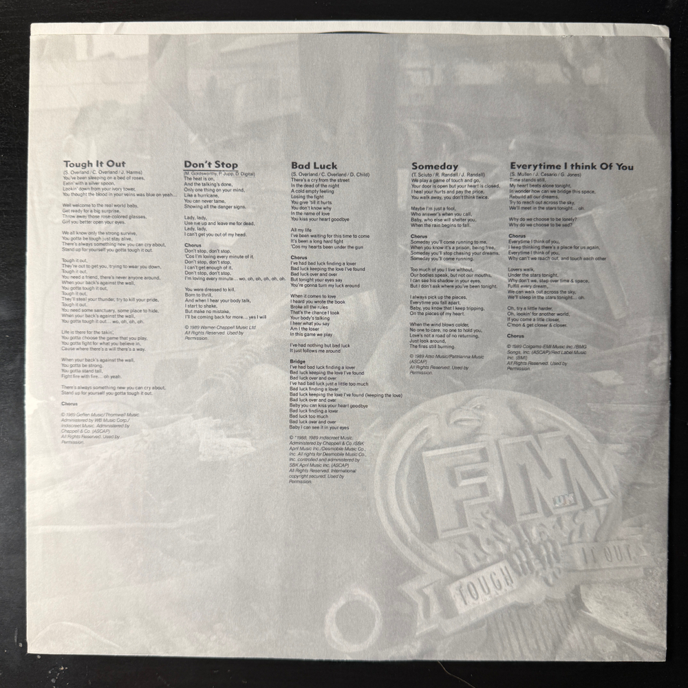 FM UK ‎– Tough It Out (США 1989г.)