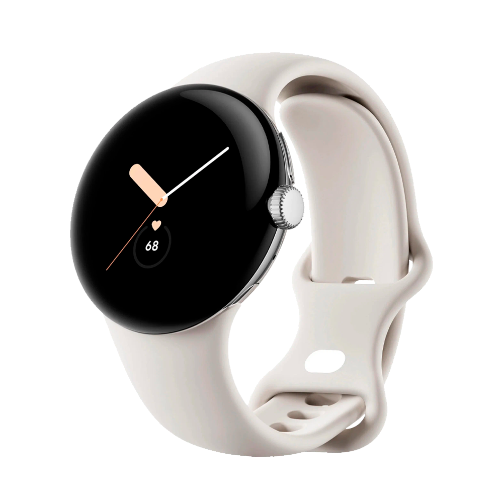 Умные часы Google Pixel Watch Wi-Fi + LTE 41mm, Silver/Chalk (Полированный серебристый корпус, ремешок цвета мел)