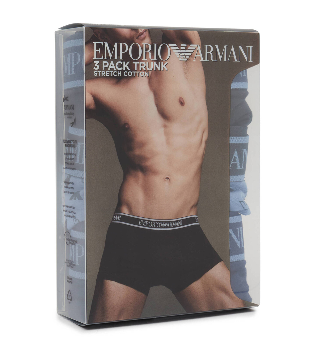 Трусики-боксеры 3шт. Emporio Armani - темно-синий(112130 4F717)