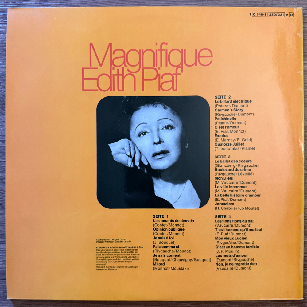 Edith Piaf ‎– Magnifique Edith Piaf 2LP (Германия)