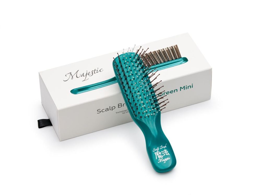 Расческа Majestic Scalp Brush зеленый жемчуг (дорожная версия)