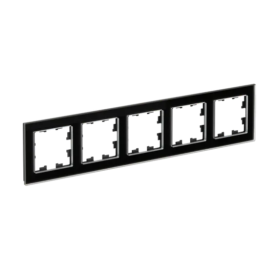 Рамка стеклянная на 5 постов Systeme Electric AtlasDesign Nature Черный глянцевый ATN321005