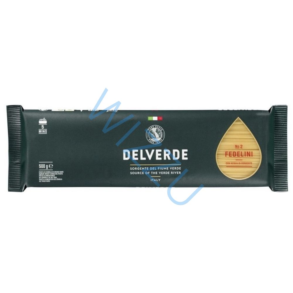 002 Макаронные изделия  Fedelini Спагетти, "Del Verde" 500г*24уп