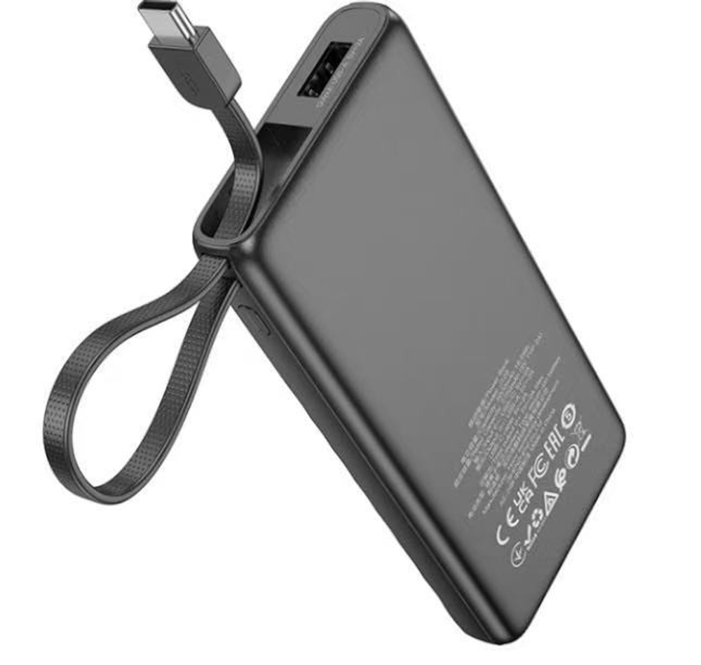 Powerbank Hoco J129 5000mAh с шнуром Type-C черный
