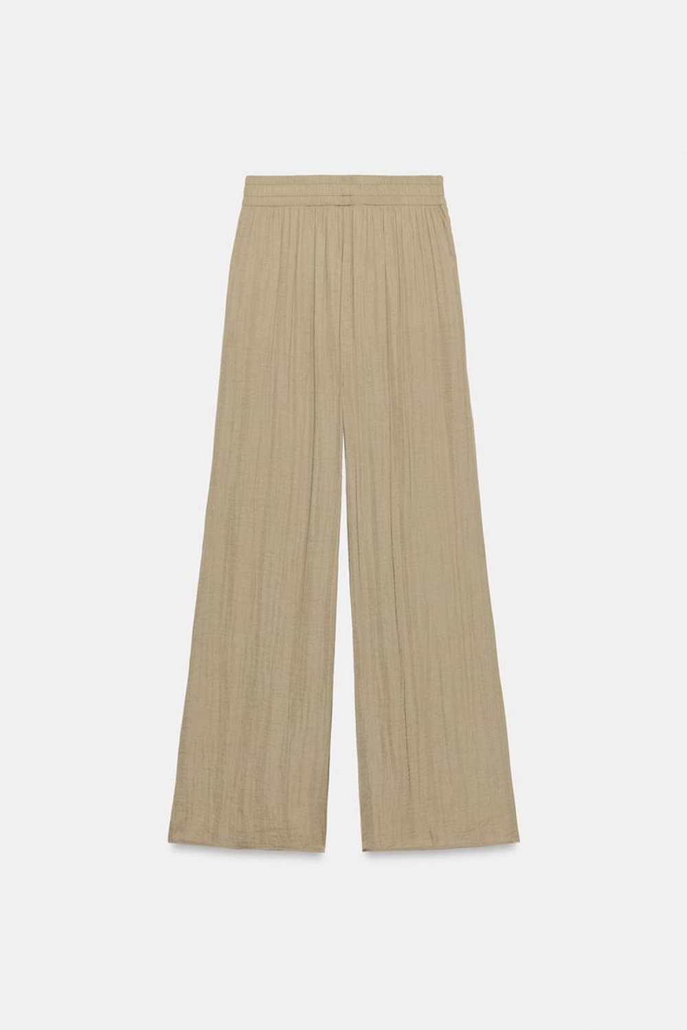 ZARA ШИРОКИЕ СТРУЯЩИЕСЯ БРЮКИ, СЕРО-КОРИЧНЕВЫЙ