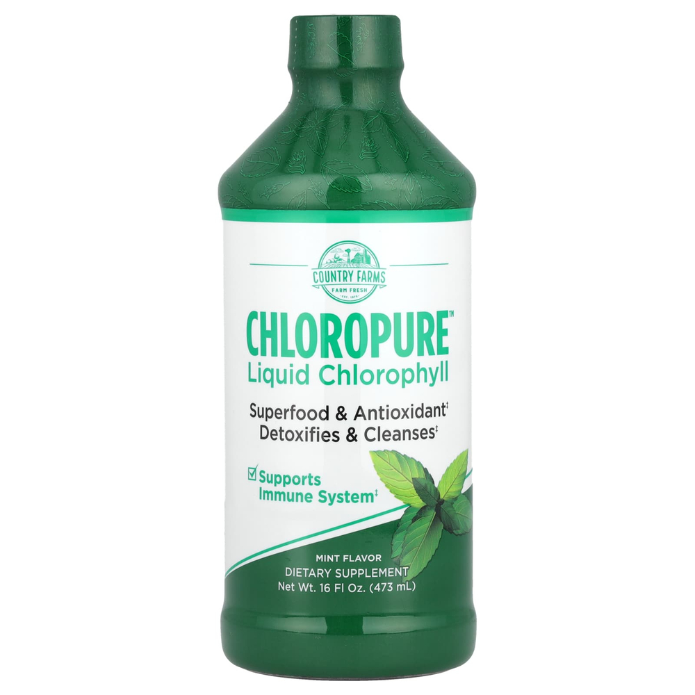 Country Farms, Chloropure, жидкий хлорофилл, мята, 473 мл (16 жидк. унц.)