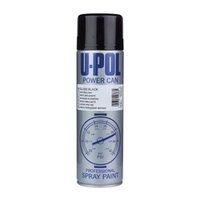 U-POL Эмаль полуматовая Power Can, черная, аэрозоль (500мл)