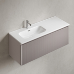 Тумба подвесная SANCOS Сноб Р 1.0 (Snob R 1.0) 1195х445х406, c одним ящиком оснащенным доводчиками, Пыльная роза (Doha Soft), арт.SNR1.0120LSM