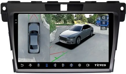 Магнитола для Mazda CX-7 2006-2012 - Teyes CC3-2K-360 на Android 10, Быстрая, 2K QLED, CarPlay, 4G SIM-слот, 4 камеры в комплекте
