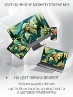 3D фотообои барельеф женщина с волком