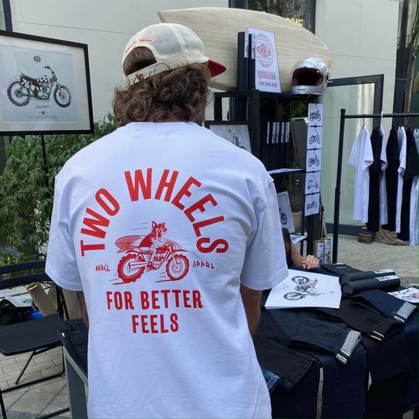 Футболка Heavy Soft Two Wheels For Better Feels Белая - фото 5