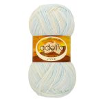 Пряжа Adelia Jane / уп.10 мот. по 50г, 227м, 01 белый-бл.голубой
