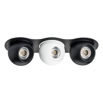 Комплект из светильников и рамки 3*LED 27W 3000K i637726272 чёрный/белый InteroBall Lightstar