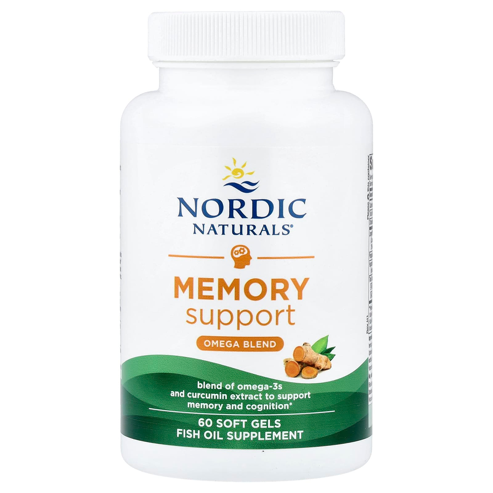 Nordic Naturals, для поддержки памяти, смесь омега, 60 капсул