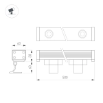 Линейный прожектор AR-LINE-500-9W Warm3000 (GR, 15x60 deg, 230V) (Arlight, IP65 Металл, 3 года)