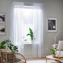 Комплект штор IKEA TERESIA (ТЕРЕСИА), Белый, 145x250 см, 2 шт