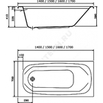 Ванна акриловая SIRIUS 140х70см без ножек Vidima B155401