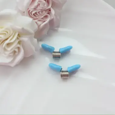 Пружина-стоппер 22 мм (Bead Stopper), цвет голубой, 2 штуки, И051