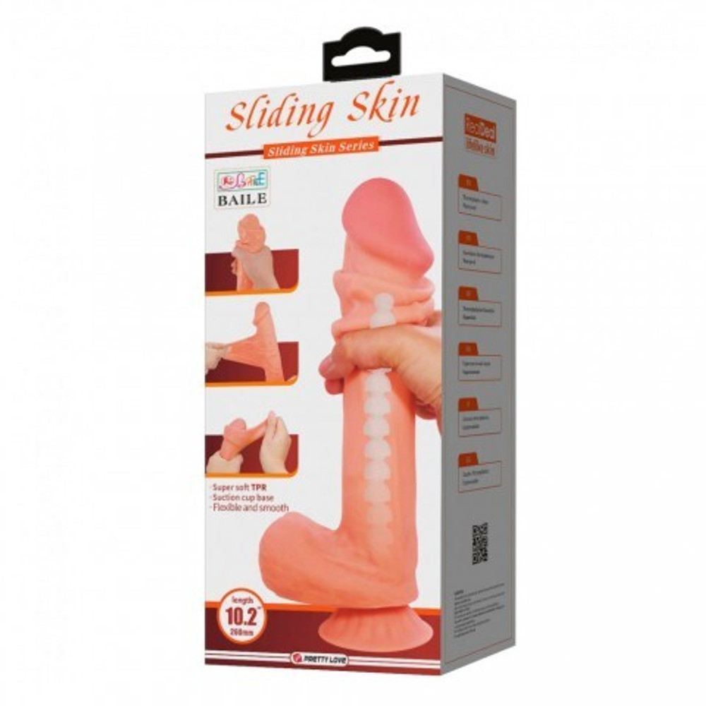 Реалистичный фаллоимитатор Sliding Skin (26×5,5 см)