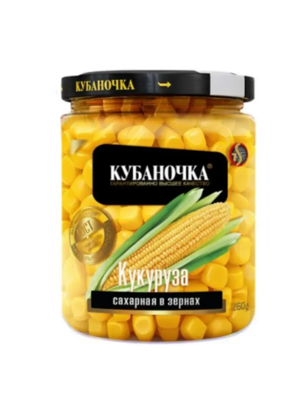 Кукуруза сахарная в зернах ТМ Кубаночка ст/б 260 гр