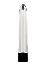 Серебристый вибратор Retro Slimline - 16 см. (Цвет: серебро)