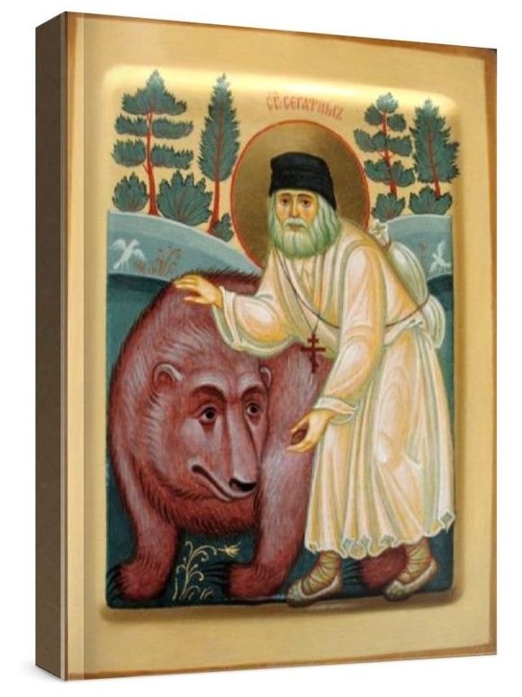 Серафим Саровский (рукописная икона)