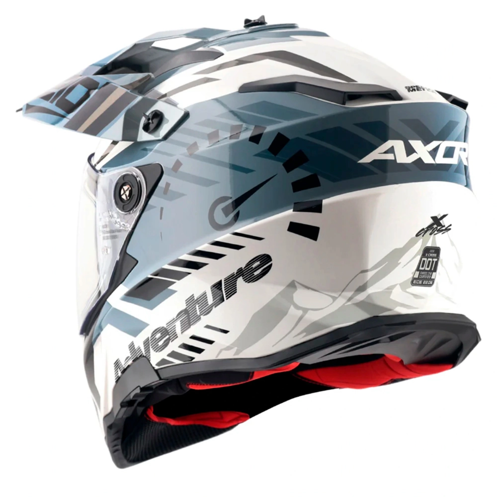 Шлем AXOR X-CROSS SPEEDOMETER D/V, с визором, цвет белый/серый (L)