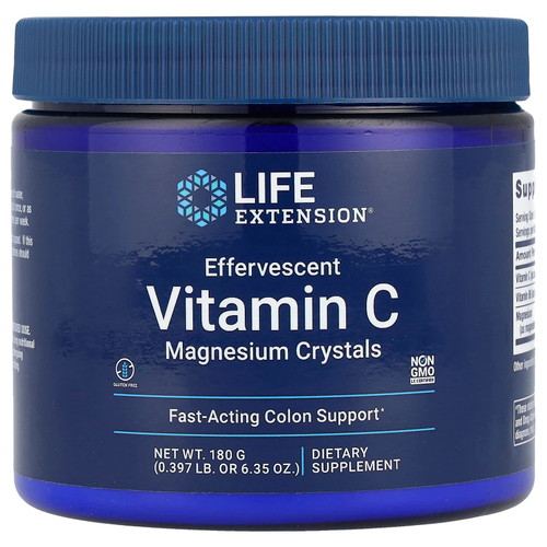 Life Extension, Шипучий витамин C, кристаллы магния, 180 г (6,35 унции)
