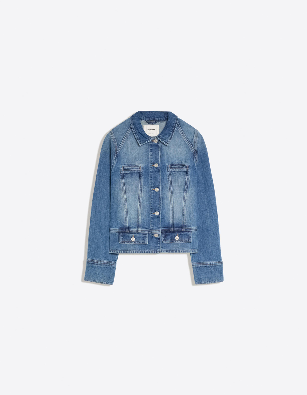 Женская укороченная джинсовая куртка - BERSHKA