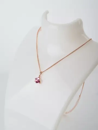 Кулон-кубик Миражи с розовым кристаллом Swarovski