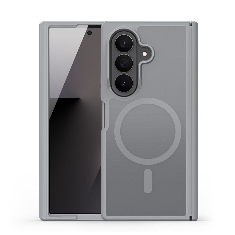 Матовый противоударный чехол серого цвета с MagSafe для Samsung Galaxy Z Fold 8 Ultra, серия Yind Series от Dux Ducis