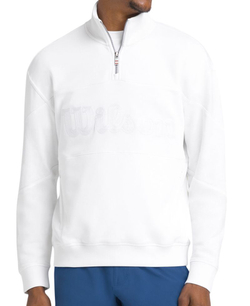 Мужская теннисная кофта Wilson Parkside 1/2 Zip Pullover - bright white