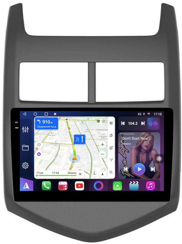Магнитола для Chevrolet Aveo 2 2012-2015 - FarCar S400-TS18 монитор 9.5" QLED на Android 14, CarPlay, 4G SIM-слот