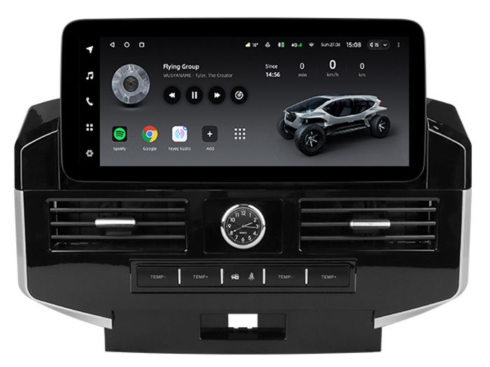 Магнитола для Toyota Land Cruiser 200 2012-2015 (климат на ШГУ) - Teyes LUX ONE ROUND монитор 12.3" 2K QLED, Android 10, Быстрая, CarPlay, 4G SIM-слот