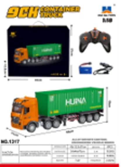 Радиоуправляемый грузовик контейнеровоз HUINA 1:18  HN1317