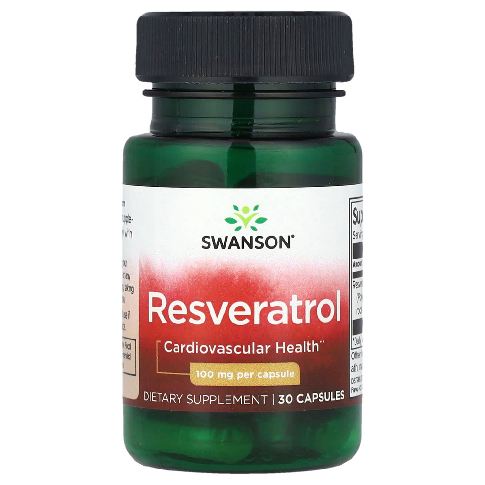 Swanson Vitamins, Ресвератрол, 100 мг, 30 капсул
