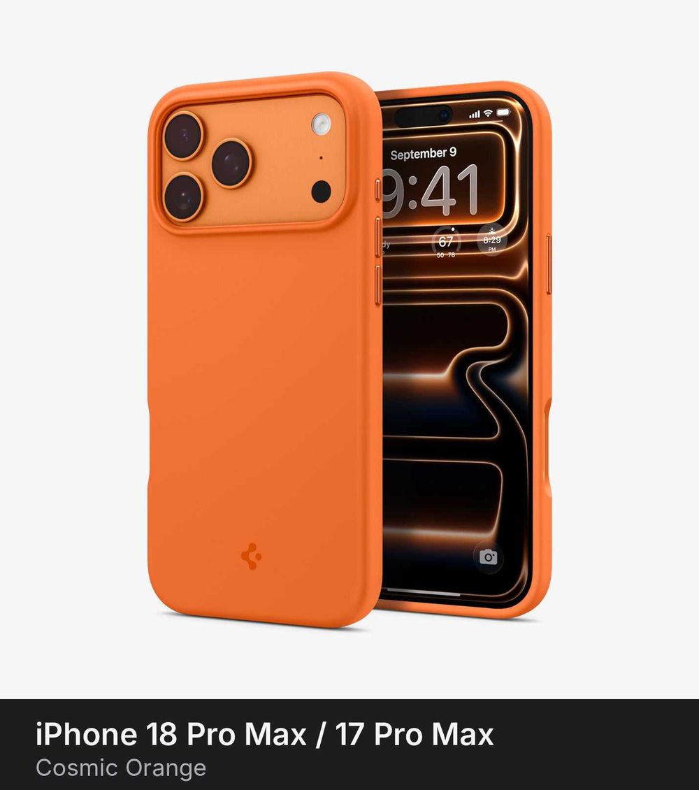 Чехол Spigen Silicone Fit MagSafe для iPhone 18 Pro Max / 17 Pro Max Cosmic Orange