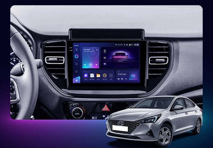 Магнитола для Hyundai Solaris 2 2020-2022 (штатная навигация) - AIROC 2K RX-2021 Android 13, Быстрая, QLed+2K, CarPlay, SIM-слот