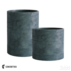 Кашпо CYLINDER OCEAN GREEN D40 H40